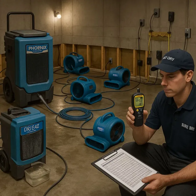 Structural Drying and Dehumidification process in Summit, MS